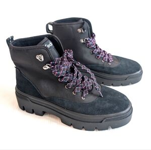 KEDS Black Combat Lace-up Boots with Chunky Lug Soles Size 8.5